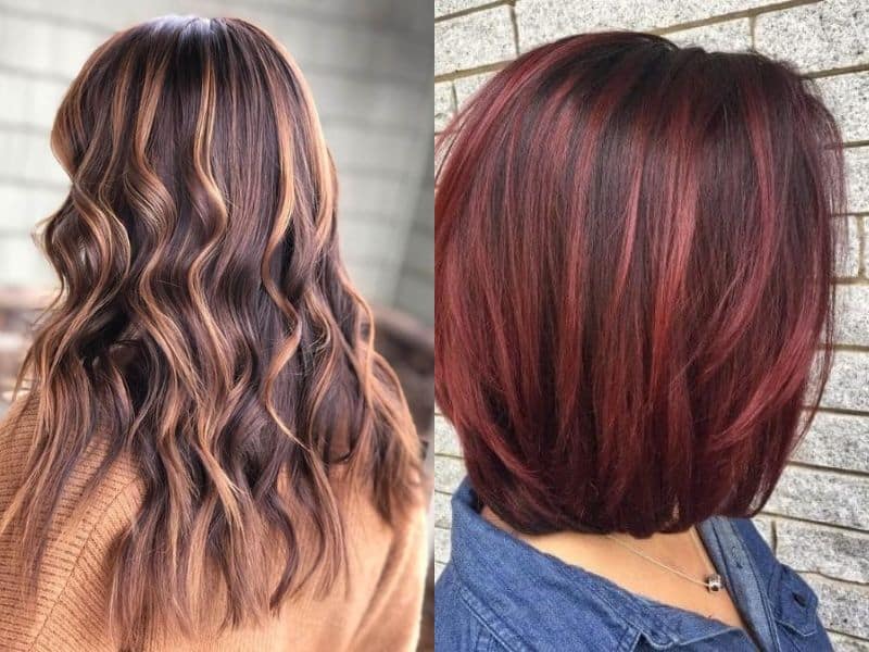 Renew Your Brown Hair With Red And Caramel Highlight