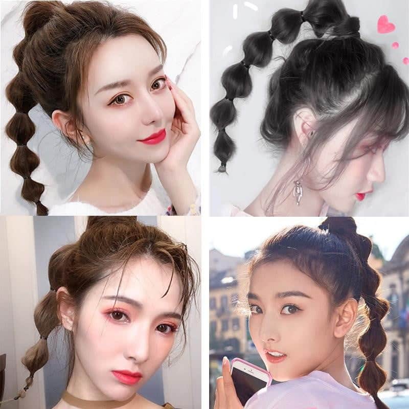 This classic look is playful and ideal for Fridays. Tease the hair of your ponytail for volume and thickness, then use elastic bands, make a “bubble” look by creating sections and pulling hair slightly out of each chunk. These easy back to school updos require a lot of hairsprays but not a lot of effort.