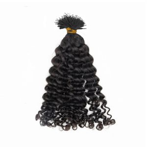 Loose Curly Black Plastic Nano Ring Hair Extensions