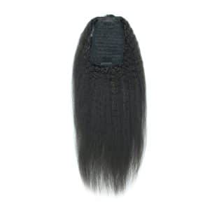 Kinky Straight Black Drawstring Ponytail Hair Extensions