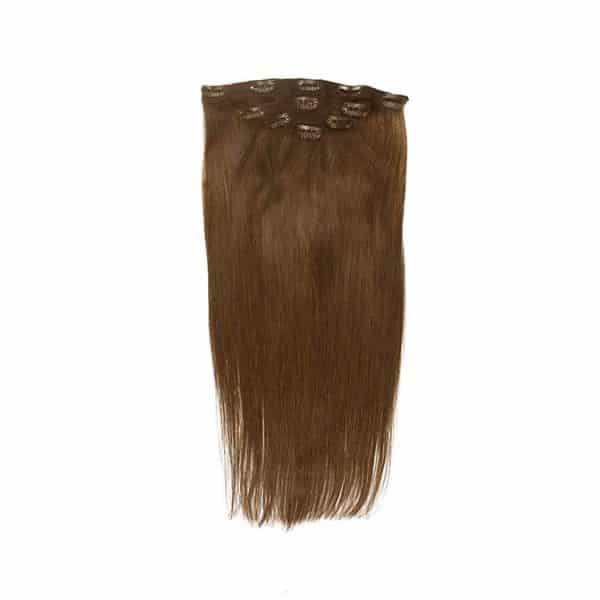 Straight Light Brown Clip-In Hair Extensions