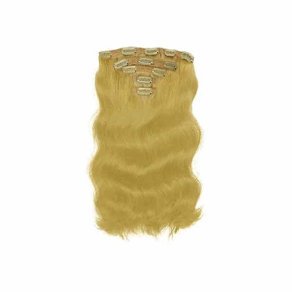 Natural Wavy White Blonde Clip-In Hair Extensions