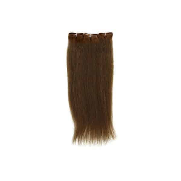 Kinky Straight Light Brown Flat Weft Hair Extensions