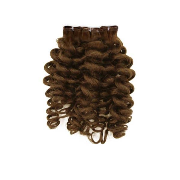 Twist Curly Light Brown Flat Weft Hair Extensions