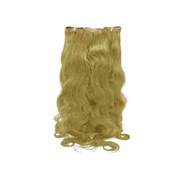 Water Body Wavy White Blonde Flat Weft Hair Extensions