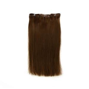 Yaki Straight Dark Brown Flat Weft Hair Extensions