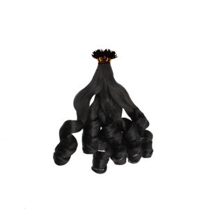 Luxury Bouncy Wavy Black Y-Tip Hair Extensions