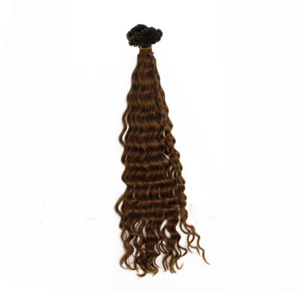 Luxury Deep Curly Dark Brown V-Tip 120 Hair Extensions