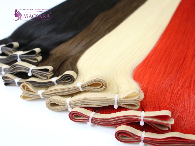 Long tape-in hair extensions