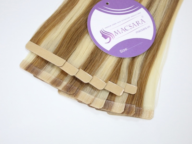Tape in human hair extensions from MAC SARA - a leading human hair supplier