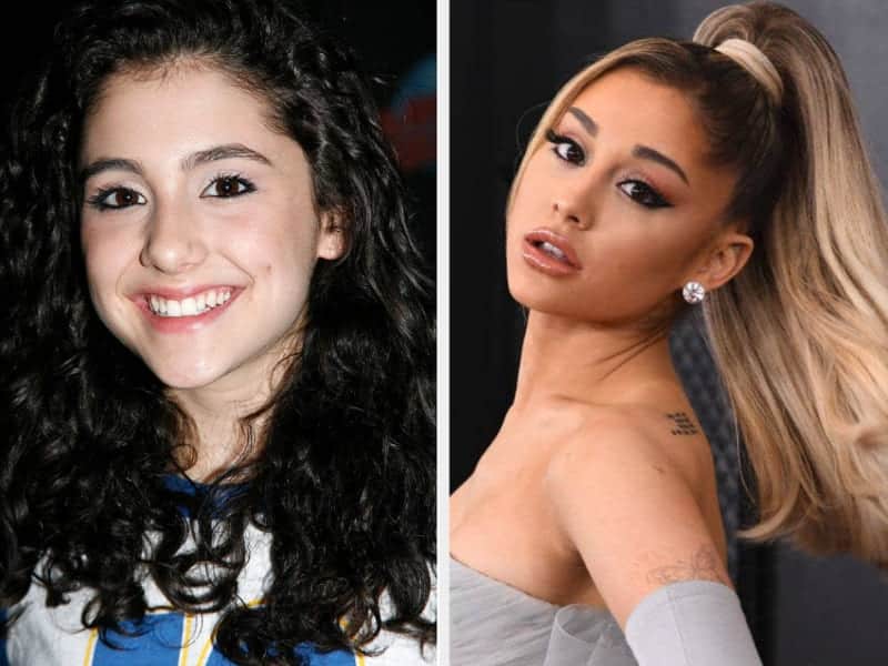 Ariana Grande before and after hair extensions