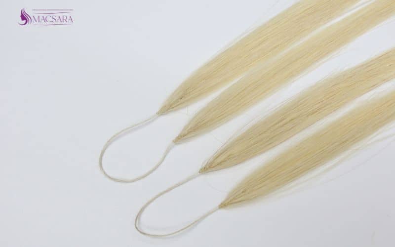 macsarahair-Blonde-straight-feather-weft-hair-extensions