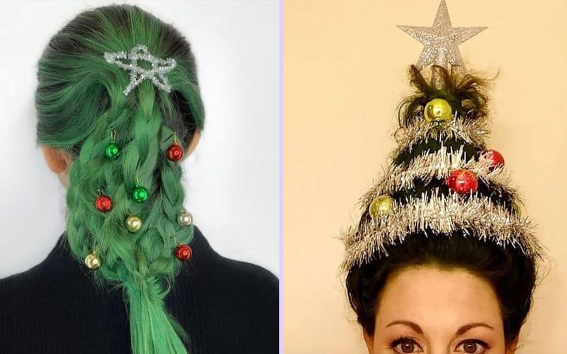 macsarahair-Christmas-tree-hairstyle-to-show-your-holiday-spirit