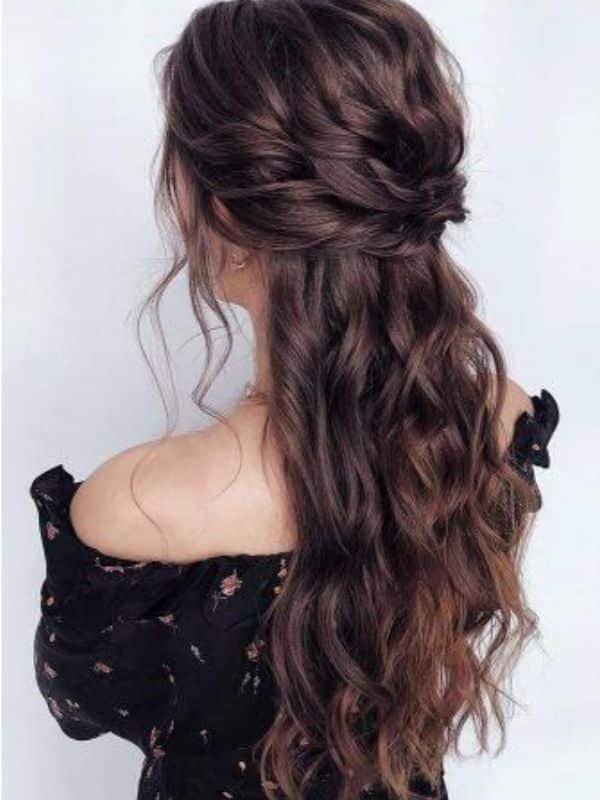 macsarahair-Dark brown loose curl hairstyle with extensions
