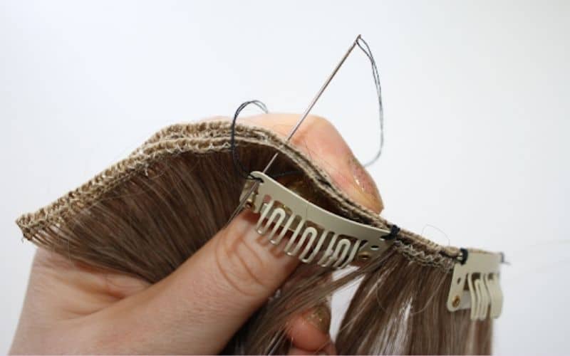 macsarahair-Sew-the-clips-into-the-weft-hair