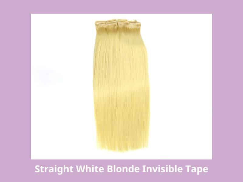 Straight White Blonde Invisible Tape Hair Extensions