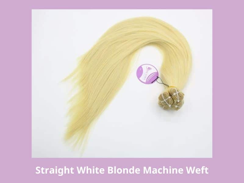 Straight White Blonde Machine Weft Hair Extensions
