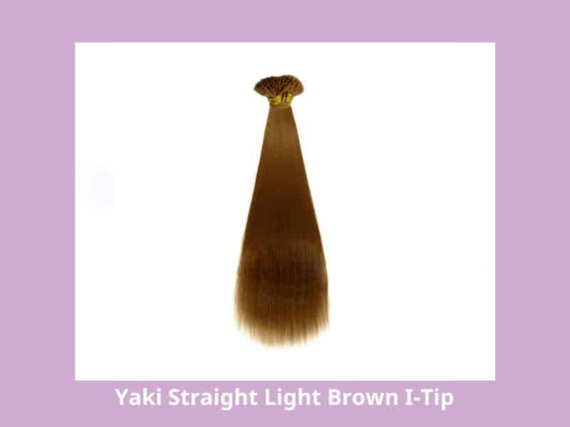 Yaki Straight Light Brown I-Tip Hair Extensions