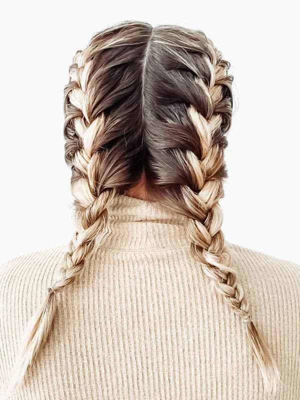 French braid pigtails