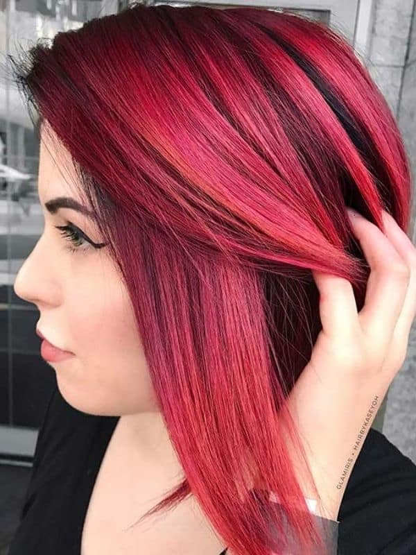 Red and pink highlights